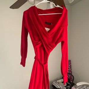 Red long sleeve dress